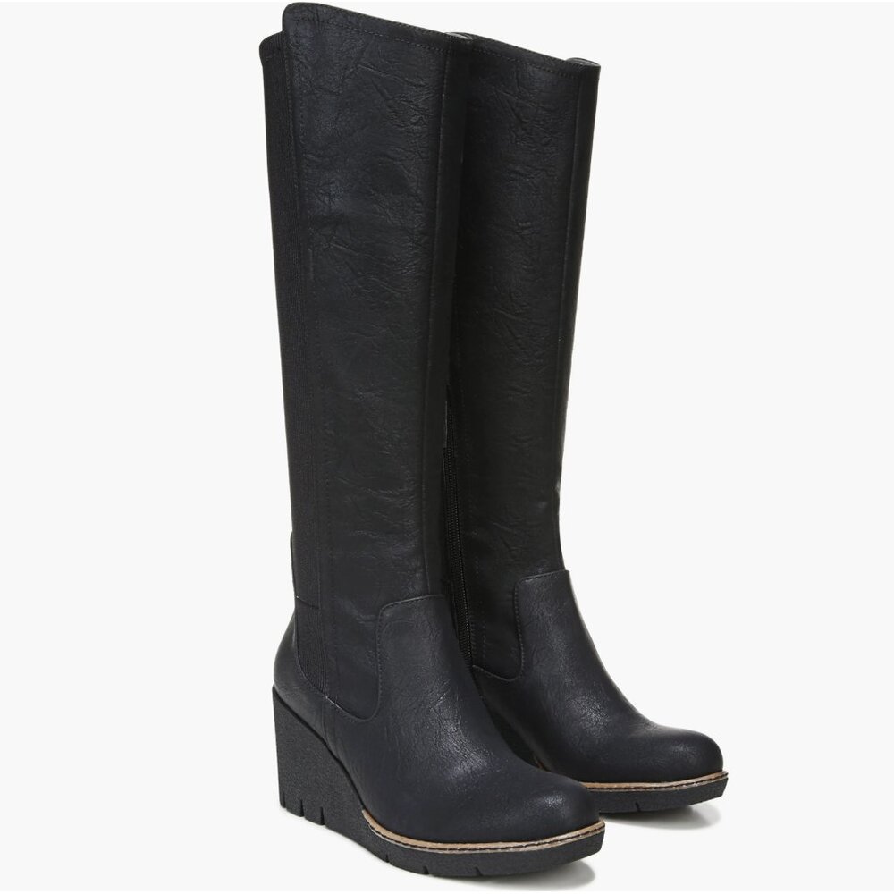 Dr. Scholl's Womens Lindy Comfort Insole Knee-High Wedge Boots Sz 6